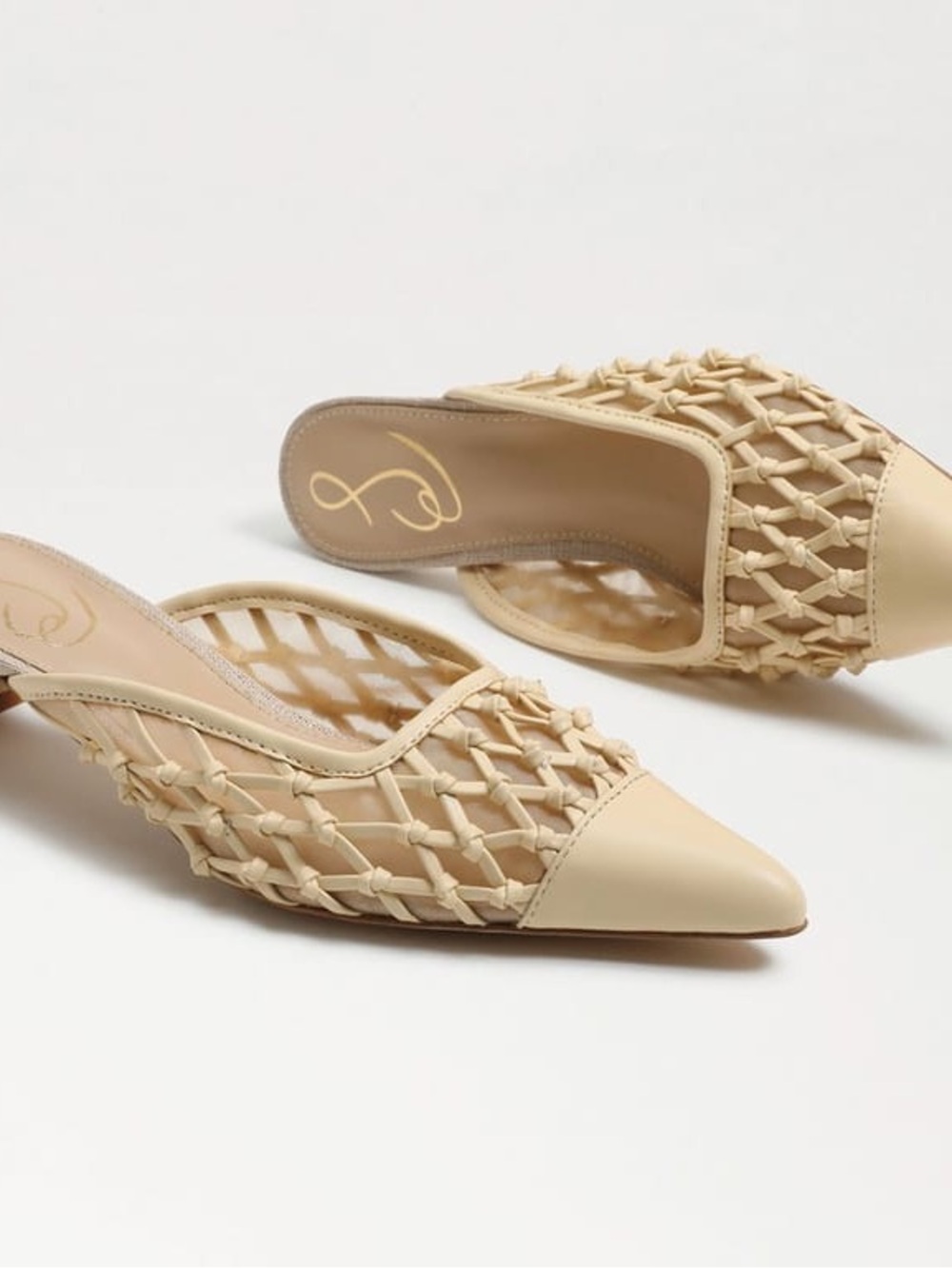 Sam Edelman Snyder slip on kitten heel Mules Eggshell Size 8.5